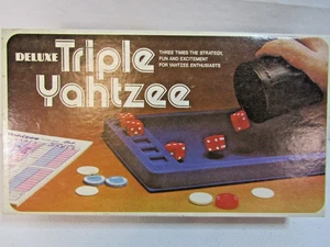 Vintage 1972 Deluxe Triple Yahtzee E.S. Lowe Strategy Game In Original Box - Picture 1 of 3