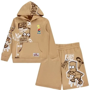 Boys Bart Simpson Hoodie and Shorts Clothing Set- Little and Big Boys Sizes 4-20 - Picture 1 of 9