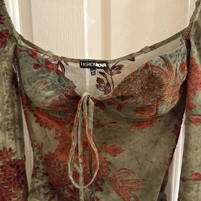 De colección Y2K Malla Terciopelo Burnout Bustier Bruja Romántico Gótico Coqueta Vamp Pequeño Foto 1 de 4