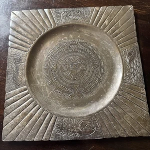 Maciel Calendario Esterlina Plato Azteca O Decoración Pared Plata Esterlina - Imagen 1 de 11