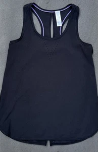 Ivivva by Lululemon Girls Tank Top size 10 Laser Cut Lightweight Flowy Black - Picture 1 of 4
