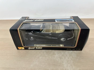 Coche diecast Maisto #31817 escala 1:18 negro BMW 502 1955 edición especial en caja Foto 1 de 4
