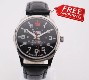 Vintage Oris Swiss timepiece – manual wind mechanical watch for men Black Dial - Picture 1 of 9