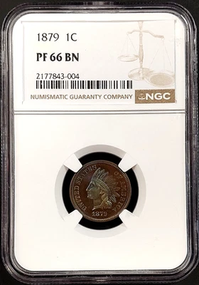 1879 Proof Indian Head Cent certified PF 66 BN by NGC! - Image 1 of 4