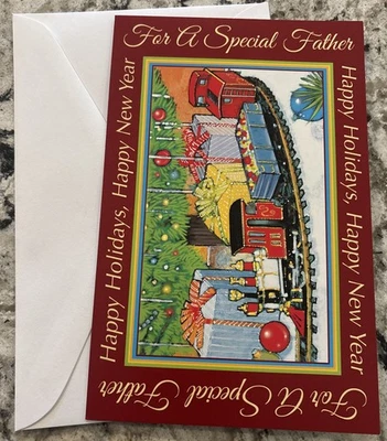 STOCKWELL GREETING CARDS Christmas For A Special Father Dad Loved 5”x7.75" Stockwell Greeting Card