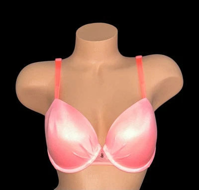 Sujetador Victoria’s Secret Fabuloso Forrado Demi Rosa Brillante Satén 34DD NOS Foto 1 de 4