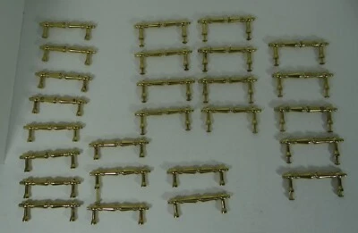 Brass Shiny Handle Drawer Cabinet Pulls Set of 26 Some Screws - Image 1 of 4
