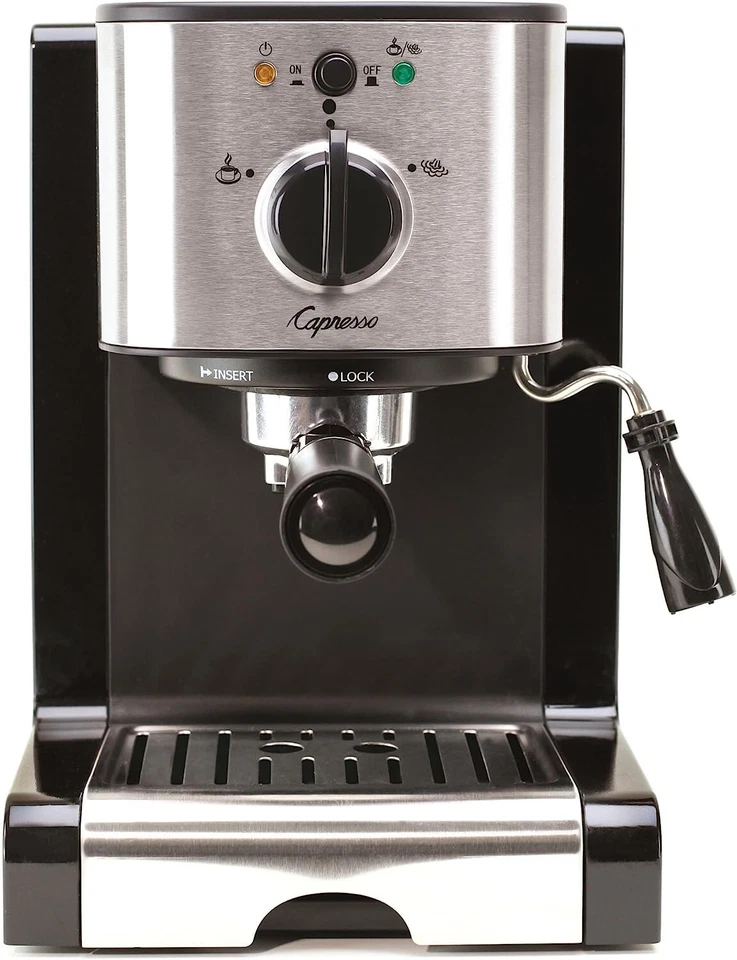 Capresso 116.04 Pump Espresso and Cappuccino Machine EC100 Black and Stainless
