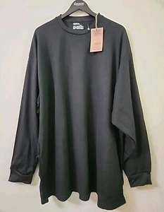 Vertical Sweatshirt Long-Sleeve Pullover Black 4XL Men's - Picture 1 of 10