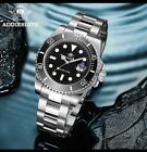 Addiesdive Men Automatic Date 41MM Dive Luminous Stainless Steel Ships From USA