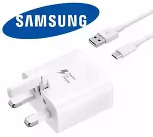 Official Genuine Samsung EP-TA200 UK Main Fast Charger Plug Adapter USB C Cable - Picture 1 of 11