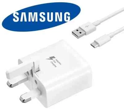Official Genuine Samsung EP-TA200 UK Main Fast Charger Plug Adapter USB C Cable - Image 1 of 4