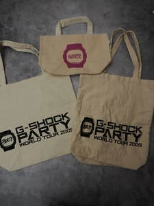 Paquete de 3 bolsas de lona G-SHOCK 2009 Party World Tour raro en muy buen estado botín de mercancía - Imagen 1 de 7