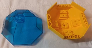 A Lego Lot 2 Canopy 10 x 10 x 4 2598 2618 6195 Yellow Trans-Dark Blue - Picture 1 of 6