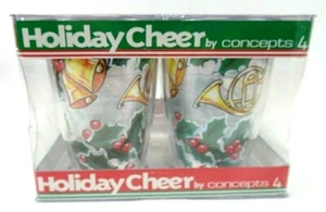 NIB Four Vintage Christmas Tumblers Double Walled Construction Concepts 4 1997 - Picture 1 of 6