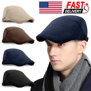 Gorra British Gatsby Newsboy - Boina de invierno de algodón liso para conducir y uso diario - Imagen 1 de 22