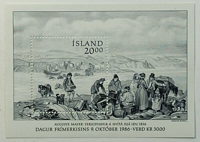 Estampilla de Islandia 1986 día agosto Meyer Hvita cruce del río 1836 S/S SC #634 SG#689 Foto 1 de 2
