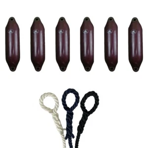 6 x HURRICANE Bootsfender: Maroon PM02 - FREE SPLICED END 10MM ROPE - Bild 1 von 2