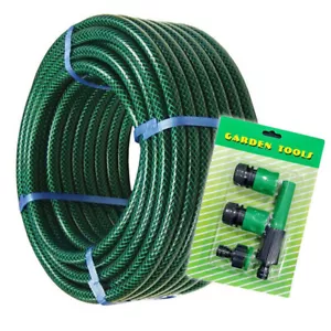 More details for all sizes garden hose pipe reinforced braided watering hosepipe reel nozzle set