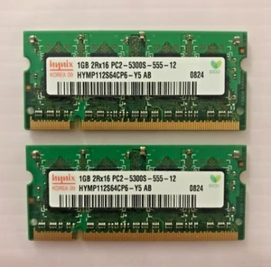 (LOT X2) Hynix 1GB SODIMM 2Rx16 PC2-5300S HYMP112S64CP6-Y5 AB Laptop Memory RAM - Picture 1 of 1