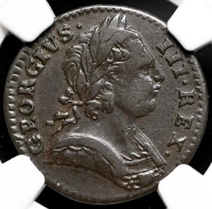 GREAT BRITAIN King George III 1774 AD England, 1760-1820 Farthing 1/4p, NGC VF35 - Picture 1 of 5