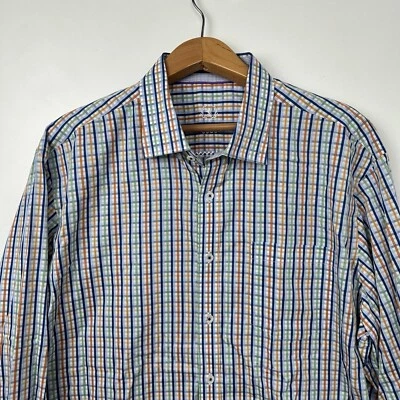 Bugatchi Uomo Shirt Classic Fit Mens Larg Multicolor Plaid Button Up Long Sleeve - Image 1 of 4