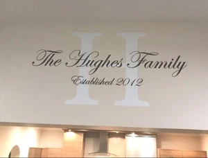 Personalised Family Name Wall Sticker | Family Name Wall Decal Monogram - Picture 1 of 12