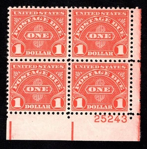 MOMEN US STAMPS #J87 PLATE BLOCK OF 4 MINT OG NH XF+ LOT #92722 - Picture 1 of 2