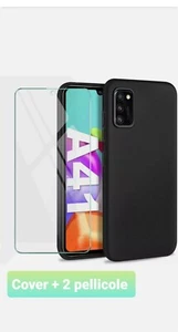 COVER CUSTODIA + PELLICOLA VETRO TEMPERATO PER SAMSUNG A41 A 41 NERO OPACO - Foto 1 di 1