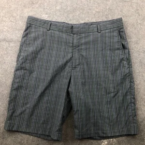 Walter Hagen Shorts Men 36 Gray Green Check Flat Front Golf 11" Inseam r606 - Picture 1 of 8