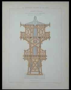 MEDOC, VINEYARD GUARD KIOSK - ENGRAVING 1880 - DECORATIVE FRAME - Picture 1 of 1