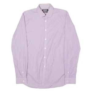 DKNY Slim Fit Mens Shirt Purple Striped Long Sleeve M - Picture 1 of 6