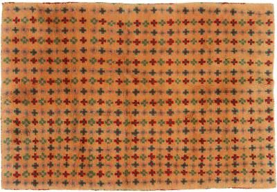 Tapis Gabbeh 120x180 Tissé À La Main Jaune Doré Rayures Oriental Unique - Photo 1/4