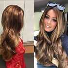 Women's Wig 26" Golden Brown To Gold Ombre Synthetic Hair Curly Blonde Long Wig