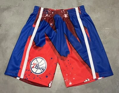 Pantalones Cortos Para Hombre Mitchell & Ness Philadelphia 76ers Sixers Hyper Hoops Swingman Talla M Foto 1 de 4