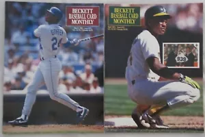 2 Issue Lot Mar & Apr 1991 Beckett Baseball Card Monthly, Griffey Jr & Henderson - Picture 1 of 6