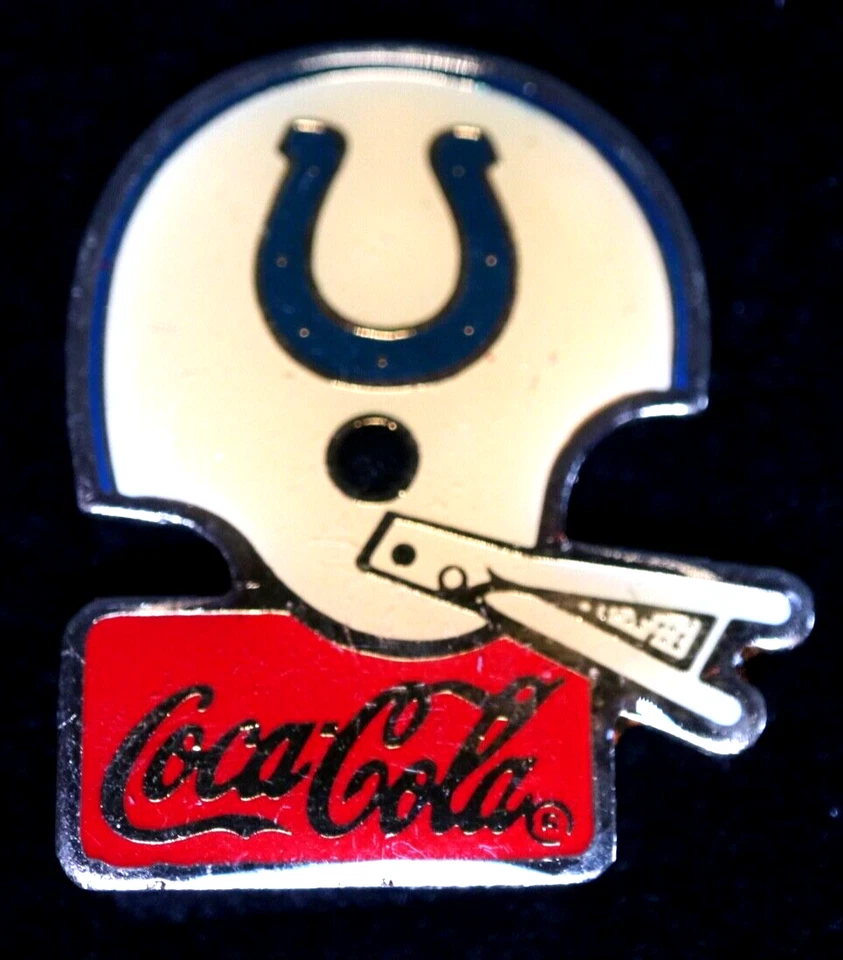 Vintage 1985 NFL Indianapolis Colts Coca-Cola Coke Helmet Lapel Pin - Image 1 of 4