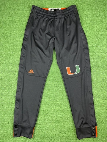 Adidas Tear Away Pants Size Small Black Miami Hurricanes Basketball Warm Up Cover