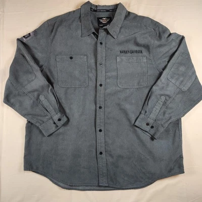 Camisa Harley-Davidson Para Hombre 3XL Gris Pana Manga Larga Con Botones 96793-15VM Foto 1 de 4