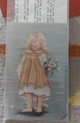 DELANE LANGE BLONDE BAREFOOT GIRL Amy PICKS SUMMER DAISY PAINTING PATTERN 1989 4 - Image 1 of 4
