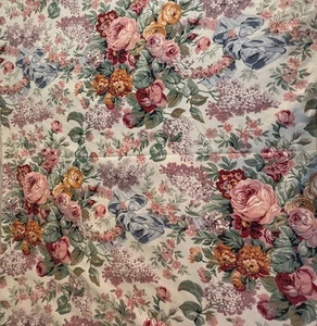RALPH LAUREN Allison Floral FULL Flat Fitted Sheet Country Ruffled Flowers - Picture 1 of 16