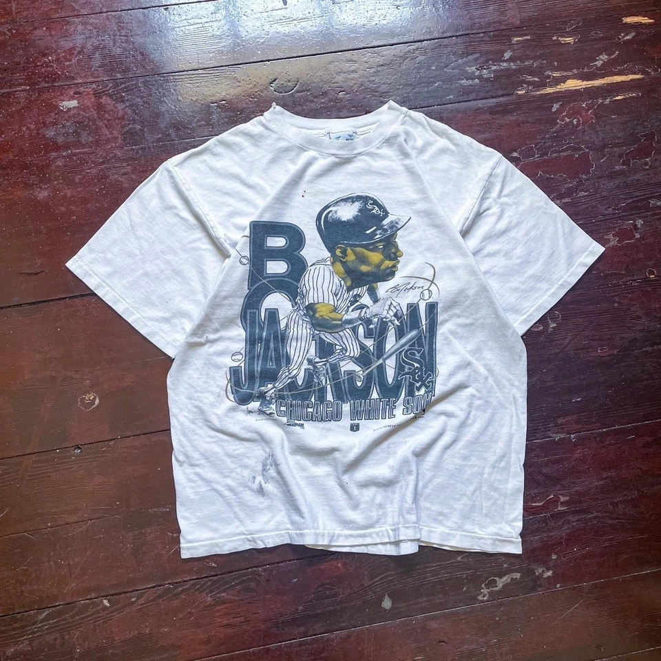 Bo Jackson Caricature baseball white color shirt VK01690 - Image 1 of 1