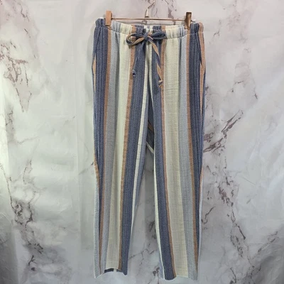 Anthropologie Pants Womens XS White Orange Blue Striped High Rise Crop Drew - Image 1 of 4