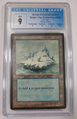 MTG SNOW-COVERED ISLAND Ice Age CGC 9 QUAD+ MINT 1995 NM old school - Image 1 of 4