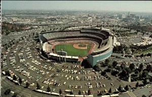 c.1970s DODGER STADIUM Aerial View Real Photo Postcard; Pitcher Sandy Kofax MINT - Bild 1 von 2