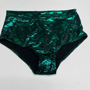 Bikinihose Damen Größe Medium grün schimmernd gefüttert Badeanzugunterteil - Bild 1 von 5