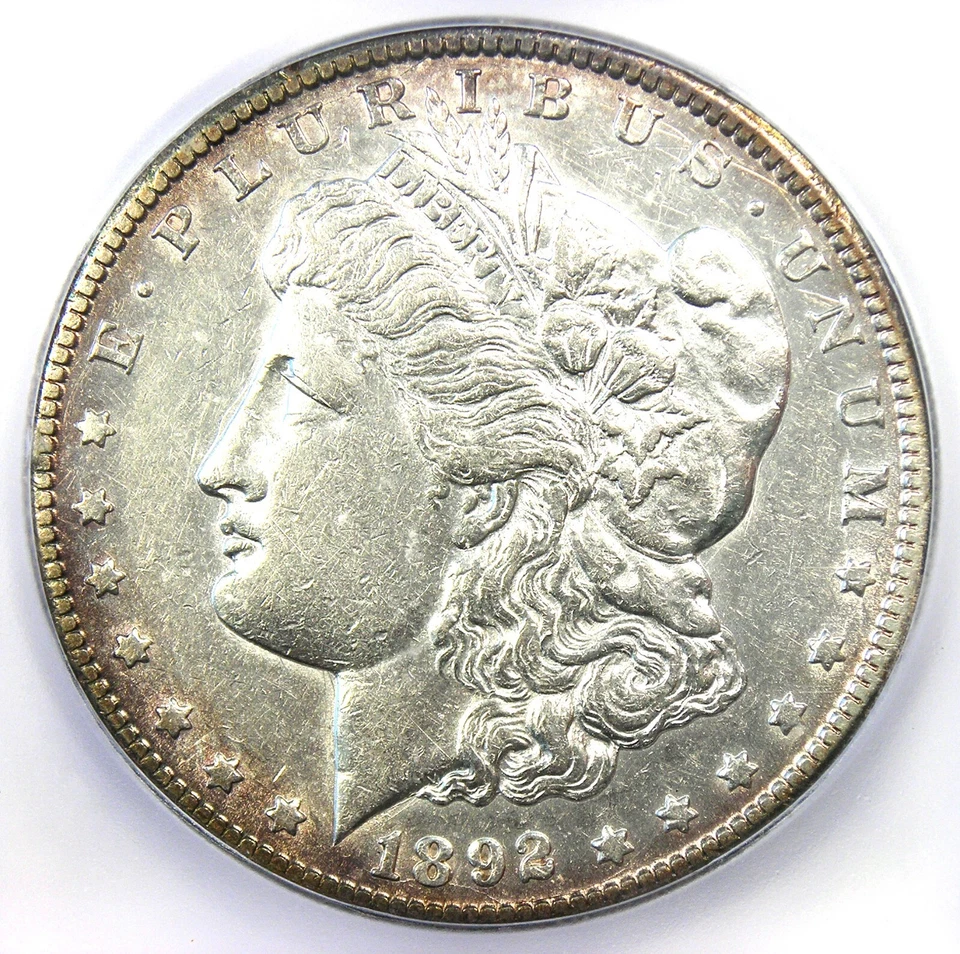 1892-CC Morgan Silver Dollar $1 Carson City Coin - Certified ICG AU50 Details - Image 1 of 4