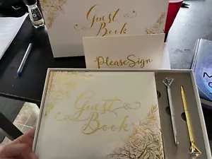 Wedding Guest Book - Guest Book Wedding Reception with Pens - 9X7'' Personalized - Picture 1 of 6