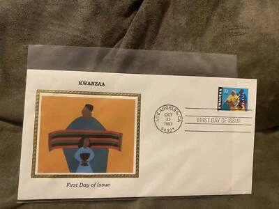 SCOTT GOLD FDC COVER OF COLORANO SILK 37¢ KWANZAA HOLIDAY 1997 - Image 1 of 4
