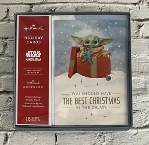 Hallmark Star Wars Mandalorian Christmas Holiday Cards 16 Count w/ Envelopes NIB - Picture 1 of 3